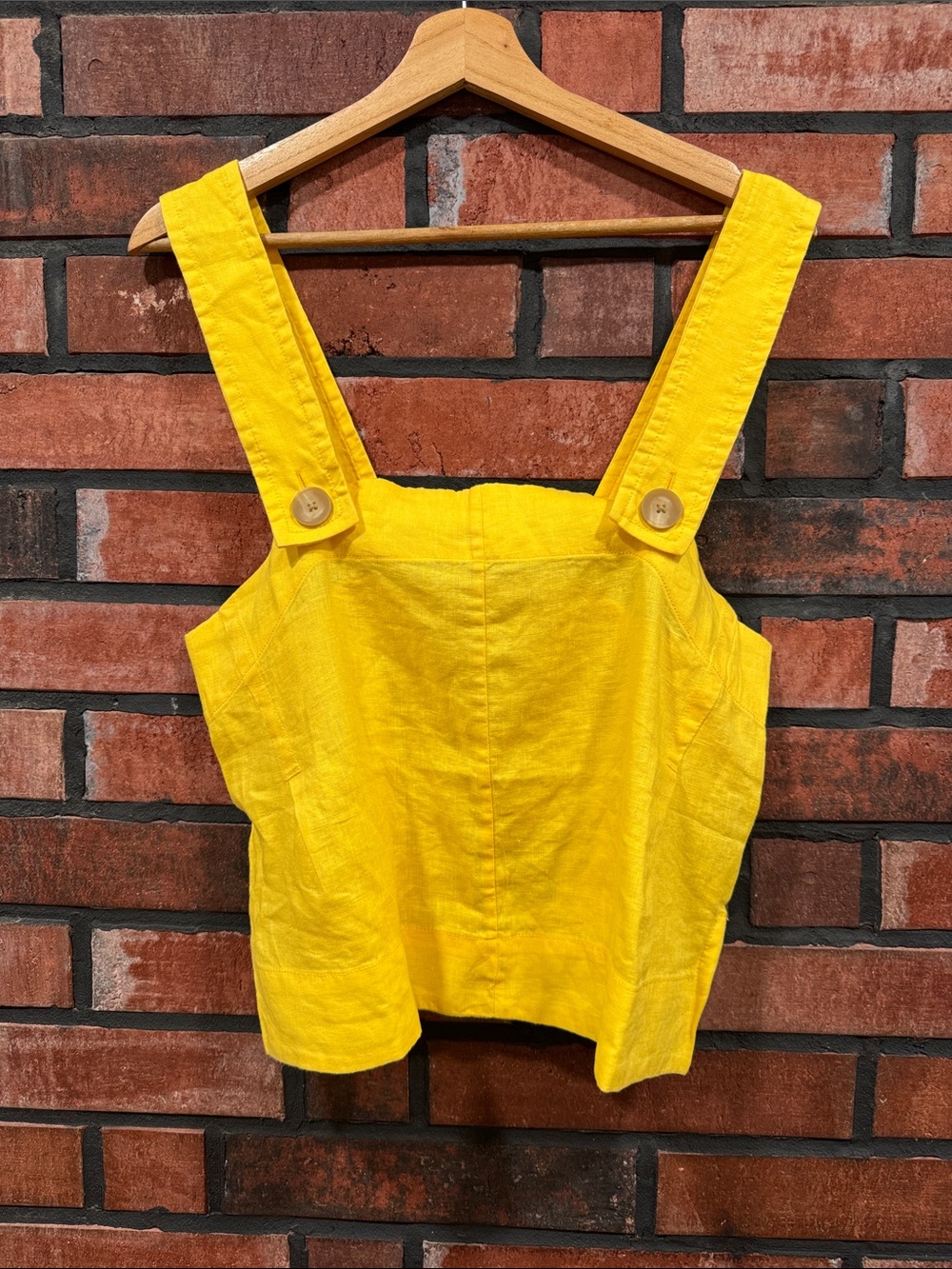 Everlane Yellow Linen-Blend Strappy Tank Top
